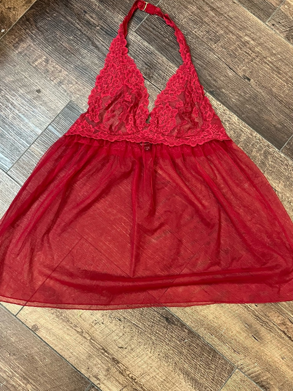 Red Lace Halter Babydoll Nightdress - Victoria Secret